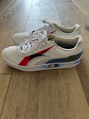 Puma GV Special White Sneakers with Red and Blue Accents